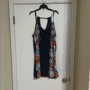BeBop Navy and Floral Backless Dress